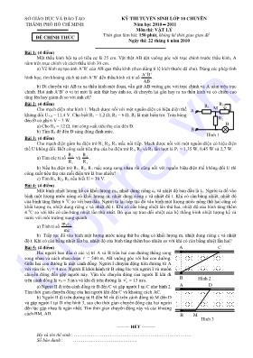 Đề thi tuyển sinh vào Lớp 10 THPT môn Vật lý (Chuyên) - Năm học 2017-2018 - Sở GD & ĐT Đồng Nai